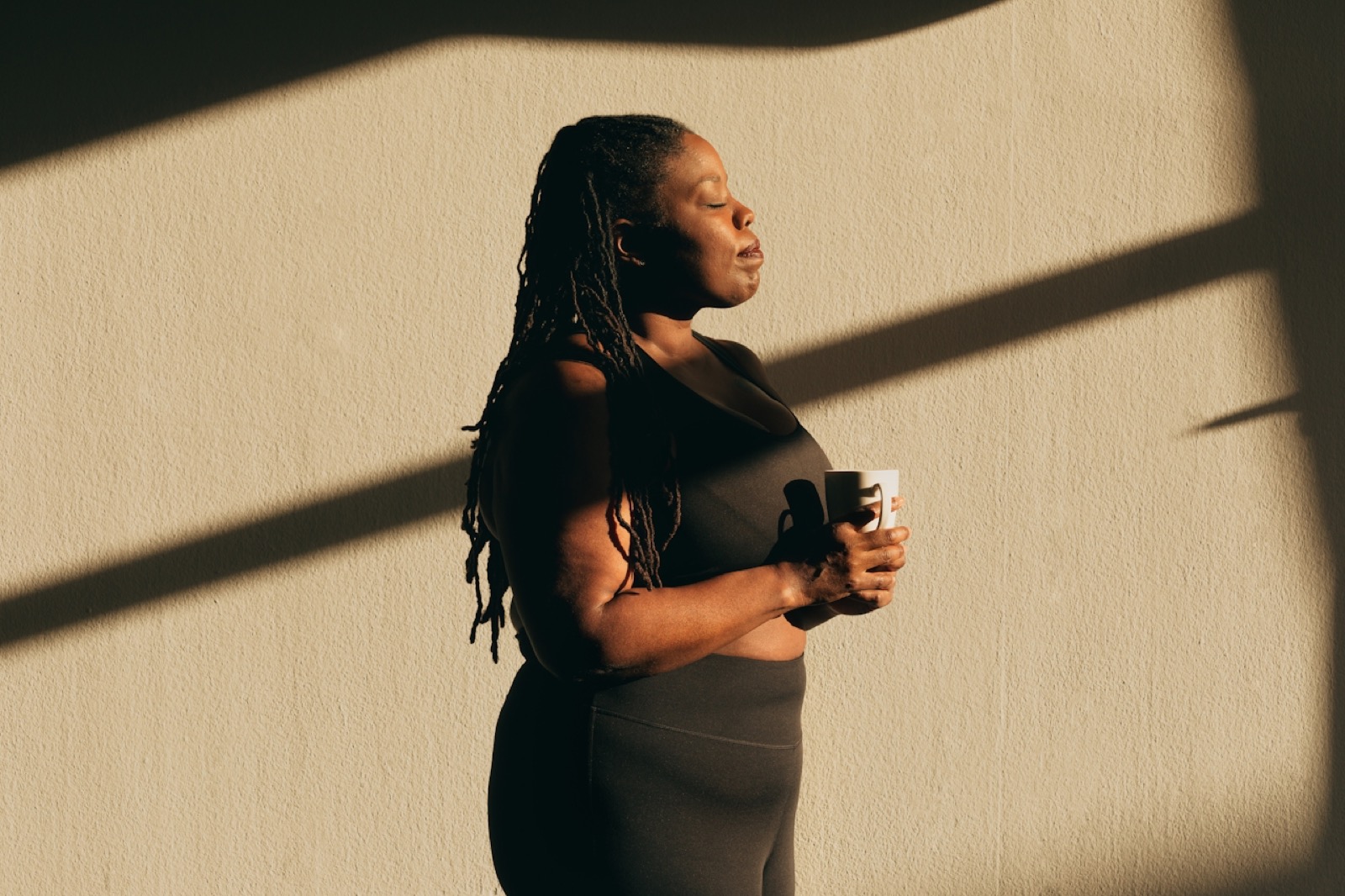 A teacher in profile, golden hour